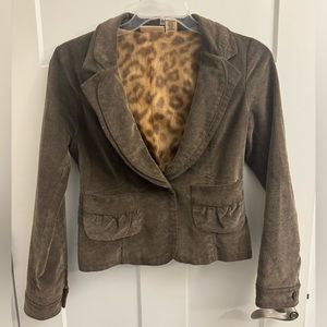 DKNY womens corduroy short jacket brown sz Small